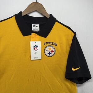 Pittsburgh Steelers Polo Shirt Men's Small Yellow Black Nike Embroidered NEW